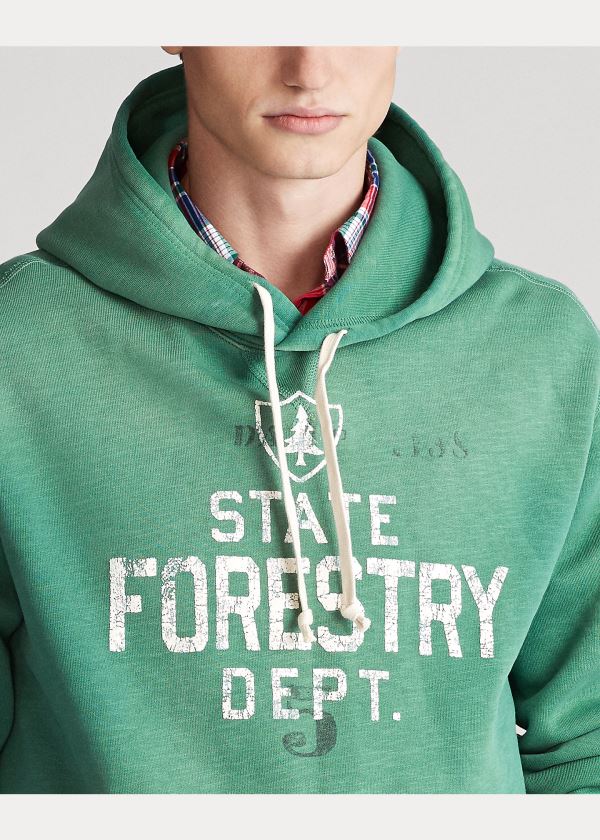 Ralph Lauren Fleece Graphic Hoodie Zelene | GntL34Ay