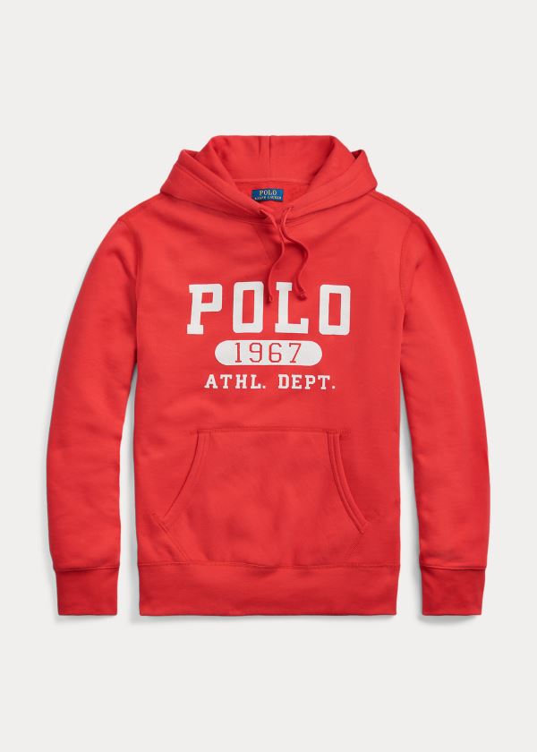Ralph Lauren Fleece Graphic Hoodie Červené | uUog0uA0