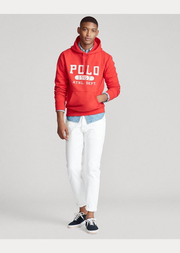 Ralph Lauren Fleece Graphic Hoodie Červené | uUog0uA0