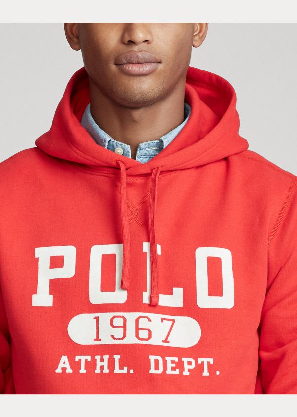 Ralph Lauren Fleece Graphic Hoodie Červené | uUog0uA0