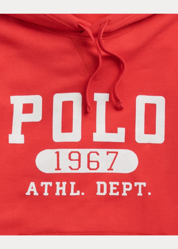 Ralph Lauren Fleece Graphic Hoodie Červené | uUog0uA0