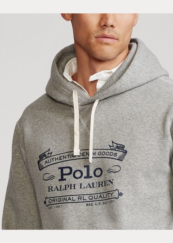 Ralph Lauren Fleece Graphic Hoodie Šedé | 8rf5pvc7