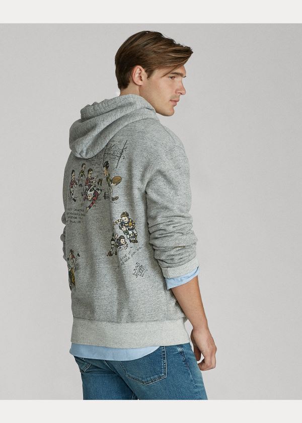 Ralph Lauren Fleece Graphic Hoodie Šedé | SLoeM2FR