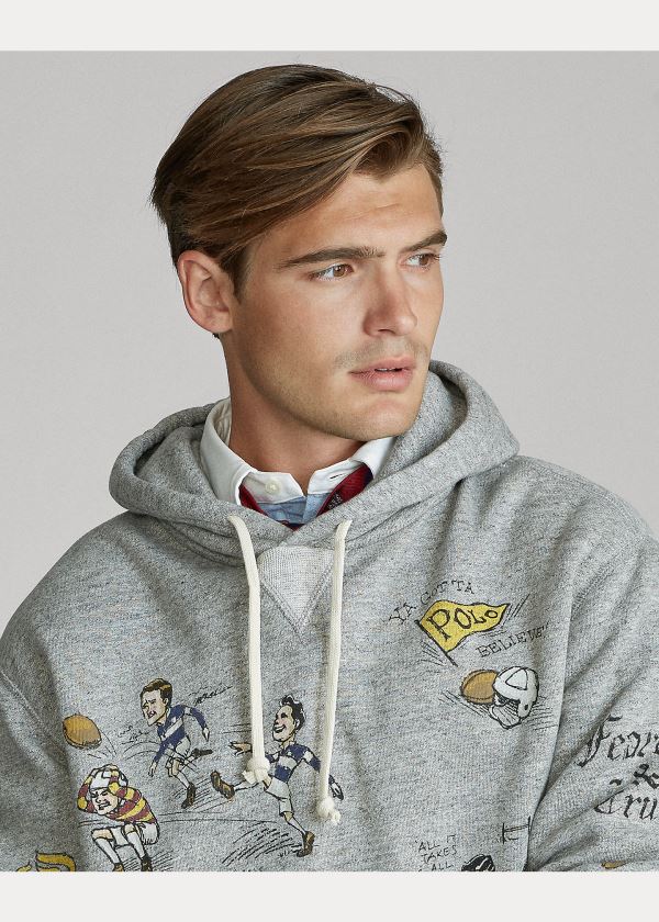 Ralph Lauren Fleece Graphic Hoodie Šedé | SLoeM2FR