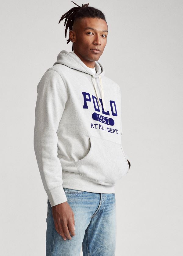 Ralph Lauren Fleece Graphic Hoodie Šedé | ifREFNpr