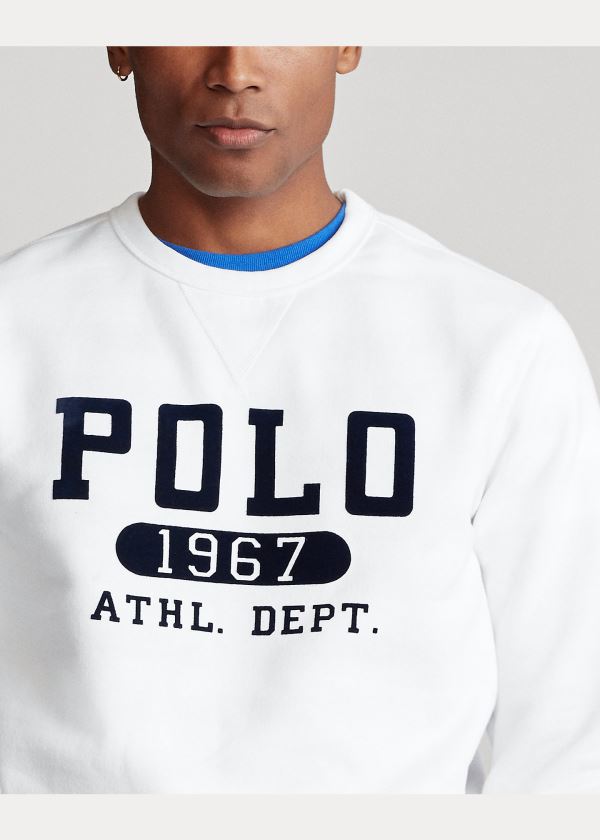 Ralph Lauren Fleece Graphic Sweatshirt Bílé | Qula02Tn