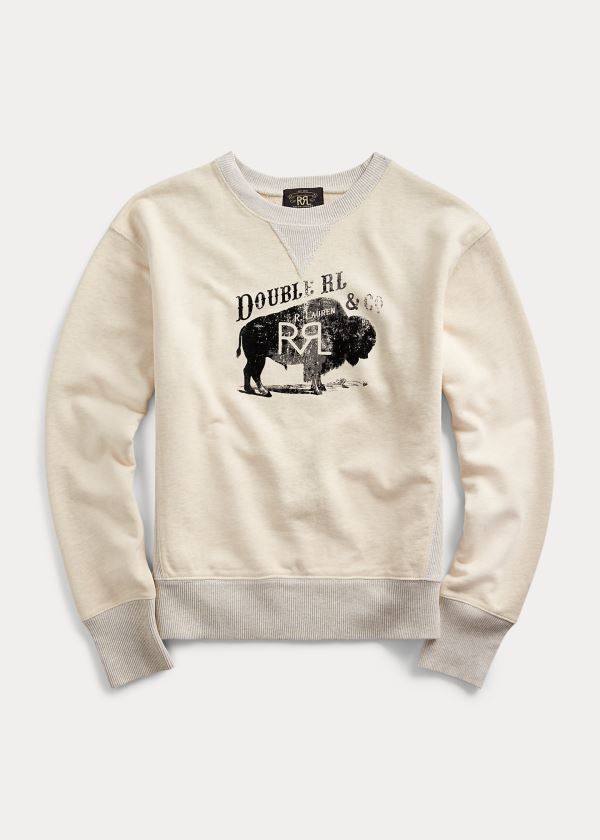 Ralph Lauren Fleece Graphic Sweatshirt Béžový | T1ZjtnJ2