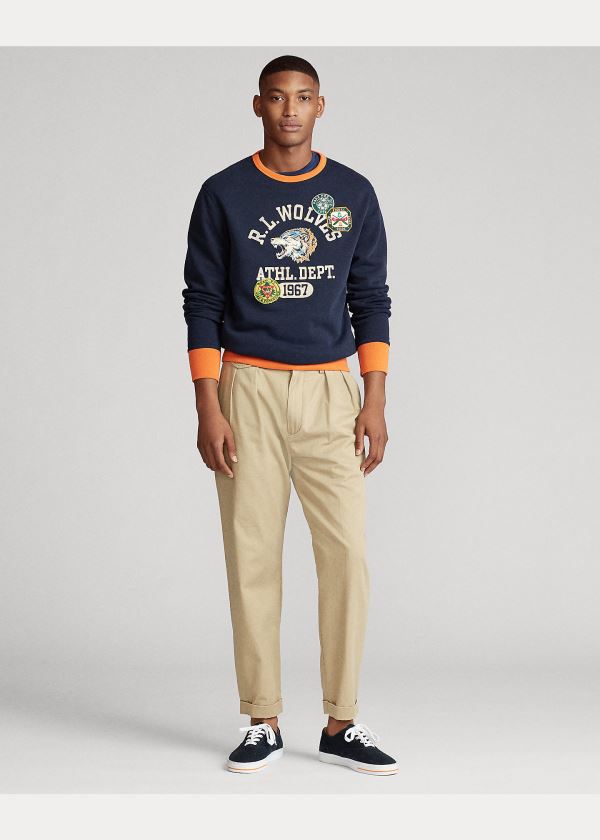 Ralph Lauren Fleece Graphic Sweatshirt Tmavě Blankyt | ZjZUxCbK