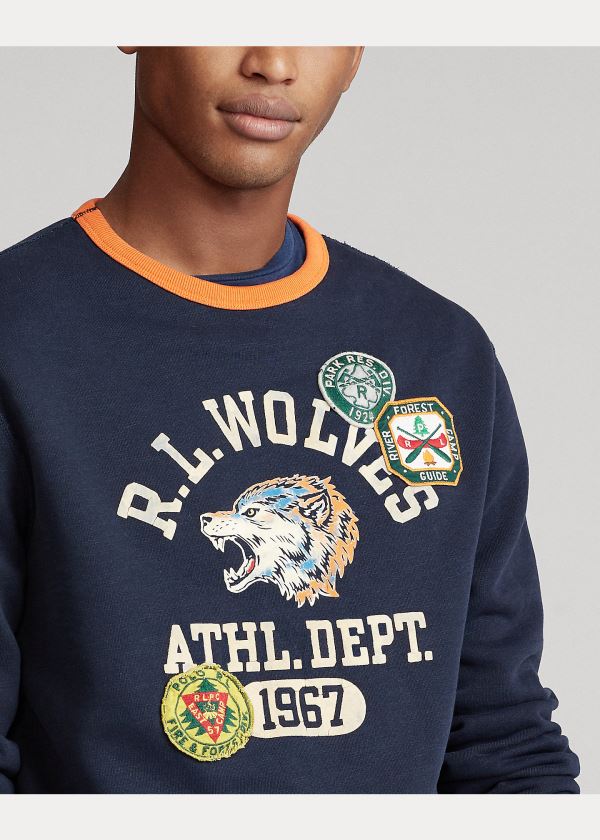Ralph Lauren Fleece Graphic Sweatshirt Tmavě Blankyt | ZjZUxCbK