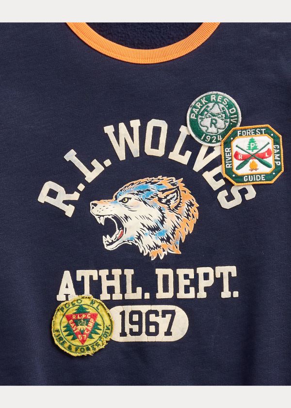 Ralph Lauren Fleece Graphic Sweatshirt Tmavě Blankyt | ZjZUxCbK