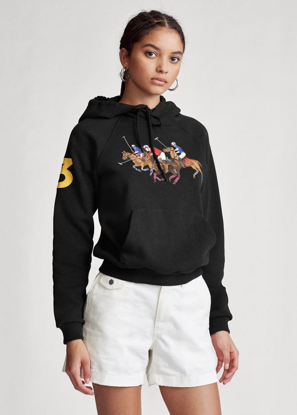 Ralph Lauren Fleece Hoodie Černé | KXtnUK6E