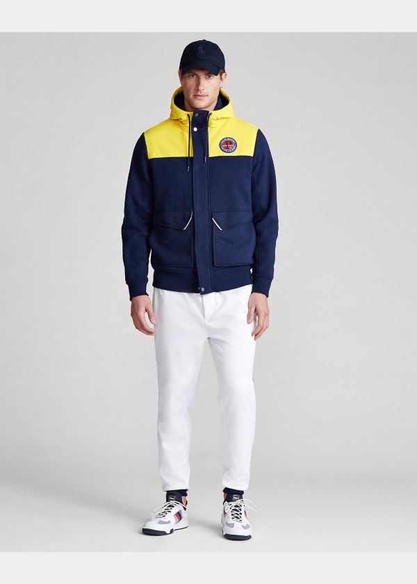 Ralph Lauren Fleece Hybridní Jacket Žluté Tmavě Blankyt | XcVld2S8