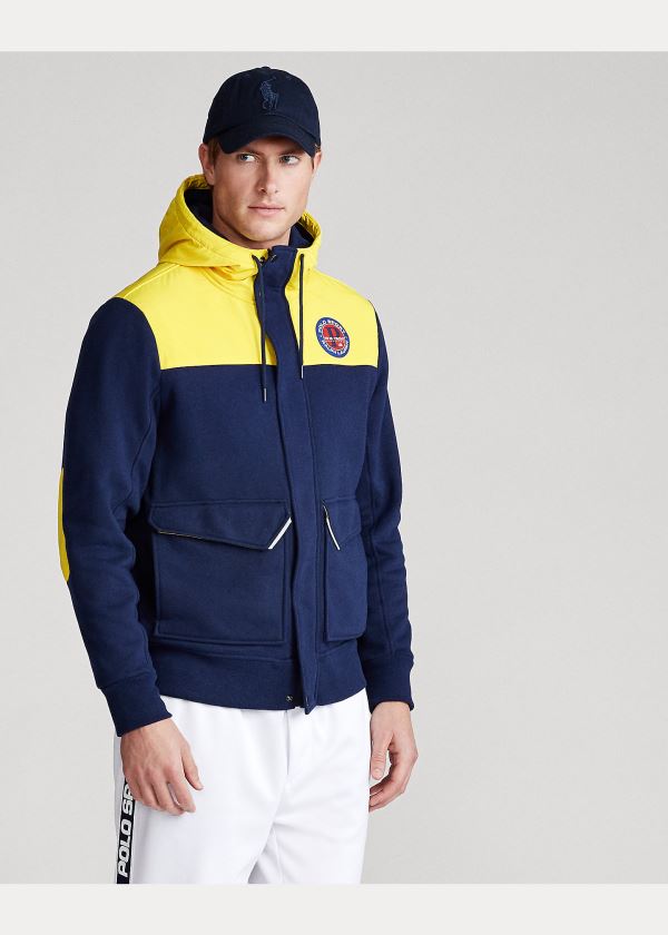 Ralph Lauren Fleece Hybridní Jacket Žluté Tmavě Blankyt | XcVld2S8