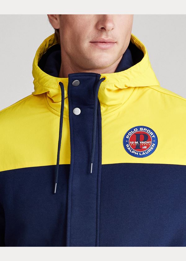 Ralph Lauren Fleece Hybridní Jacket Žluté Tmavě Blankyt | XcVld2S8