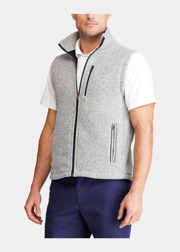 Ralph Lauren Fleece Mockneck Vest Světle Šedé | 0fpQDXBf