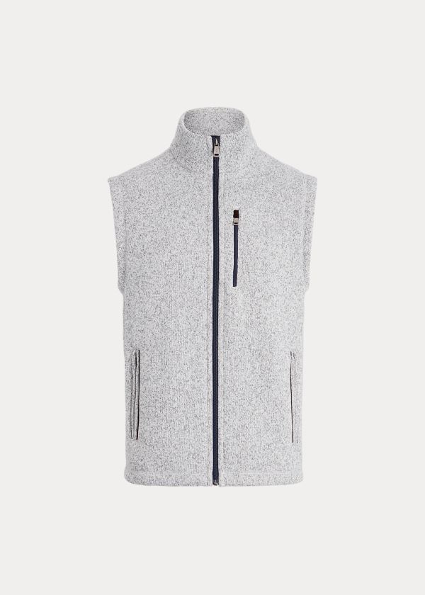 Ralph Lauren Fleece Mockneck Vest Světle Šedé | 0fpQDXBf