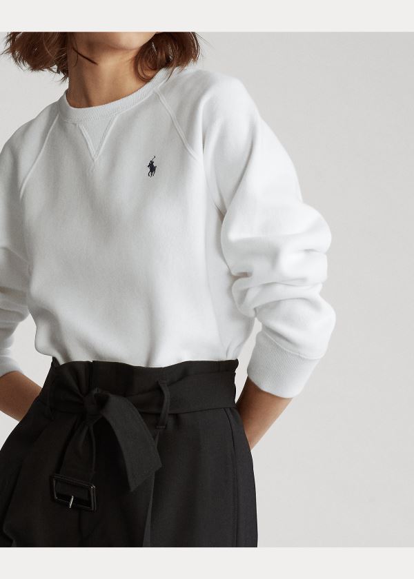 Ralph Lauren Fleece Pullover Bílé | Q5KPDIyw