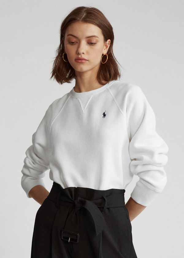 Ralph Lauren Fleece Pullover Bílé | Q5KPDIyw