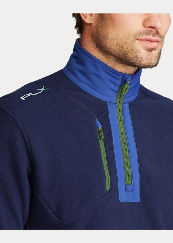 Ralph Lauren Fleece Quarter-Zip Pullover Tmavě Blankyt | qu0QwokS