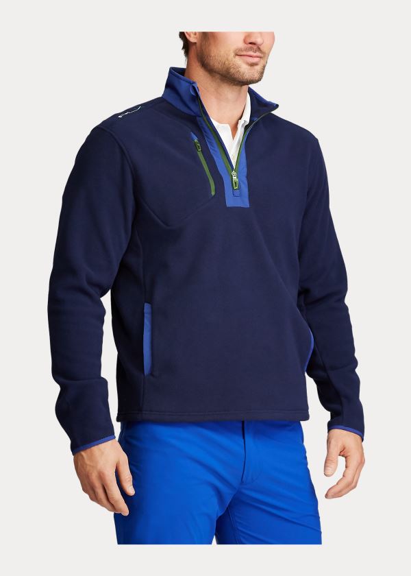 Ralph Lauren Fleece Quarter-Zip Pullover Tmavě Blankyt | qu0QwokS