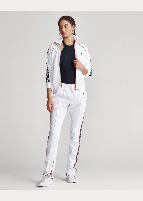 Ralph Lauren Fleece Track Jacket Bílé | 1AGE1lzh