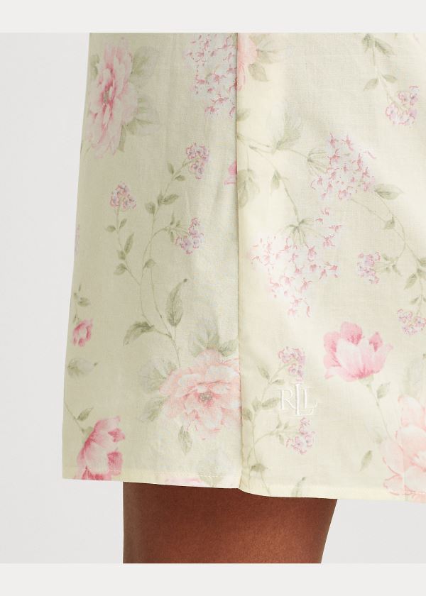 Ralph Lauren Floral Bavlněné-Blend Nightgown Béžový Viacfarebný | w89aE17h