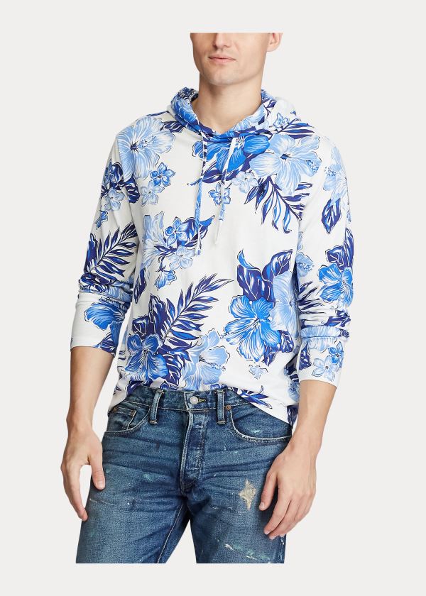 Ralph Lauren Floral Bavlněné S Kapucí T-Shirt Červené | b95xIqLB
