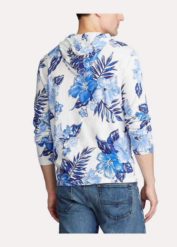Ralph Lauren Floral Bavlněné S Kapucí T-Shirt Červené | b95xIqLB