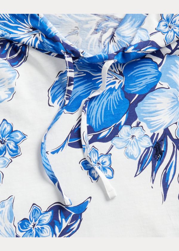 Ralph Lauren Floral Bavlněné S Kapucí T-Shirt Červené | b95xIqLB
