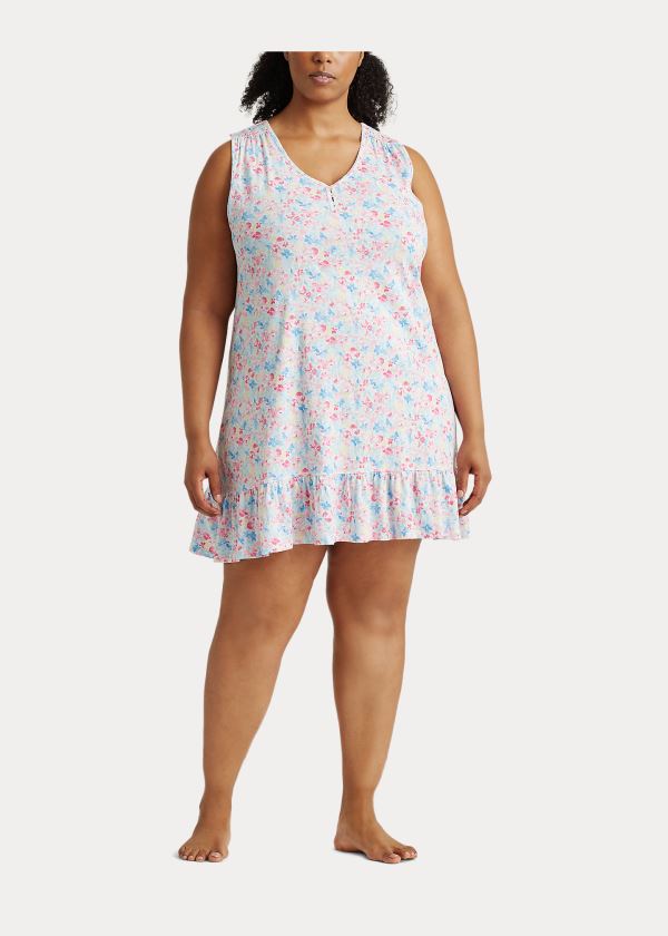 Ralph Lauren Floral Bavlněné Sleep Gown Viacfarebný | X9AjwTiv