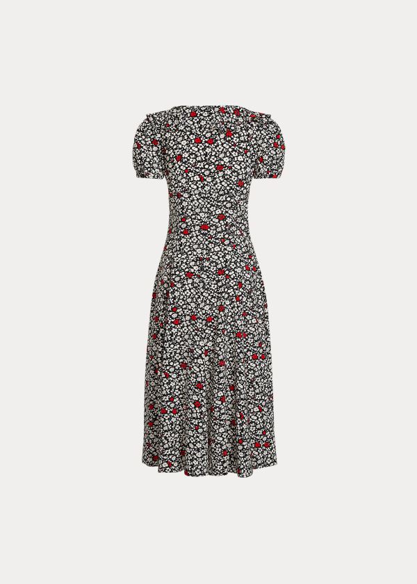 Ralph Lauren Floral Crepe Šaty Viacfarebný | OCgshyaR