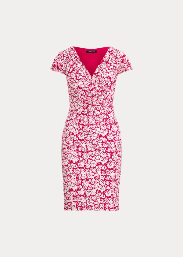 Ralph Lauren Floral Flutter-Sleeve Šaty Červené Krém | EzMQeN0x