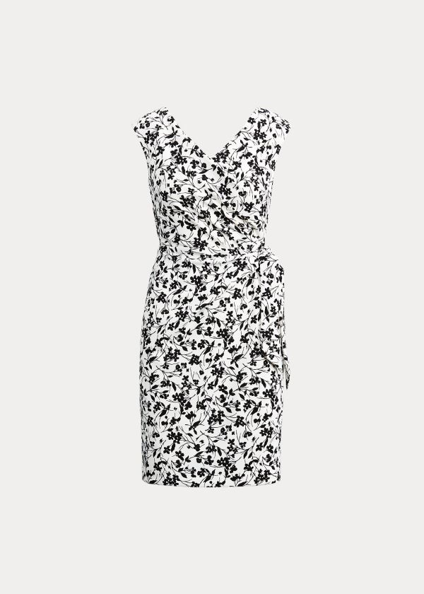 Ralph Lauren Floral Jersey Cap-Sleeve Šaty Krém Černé | 6bzrV8LH