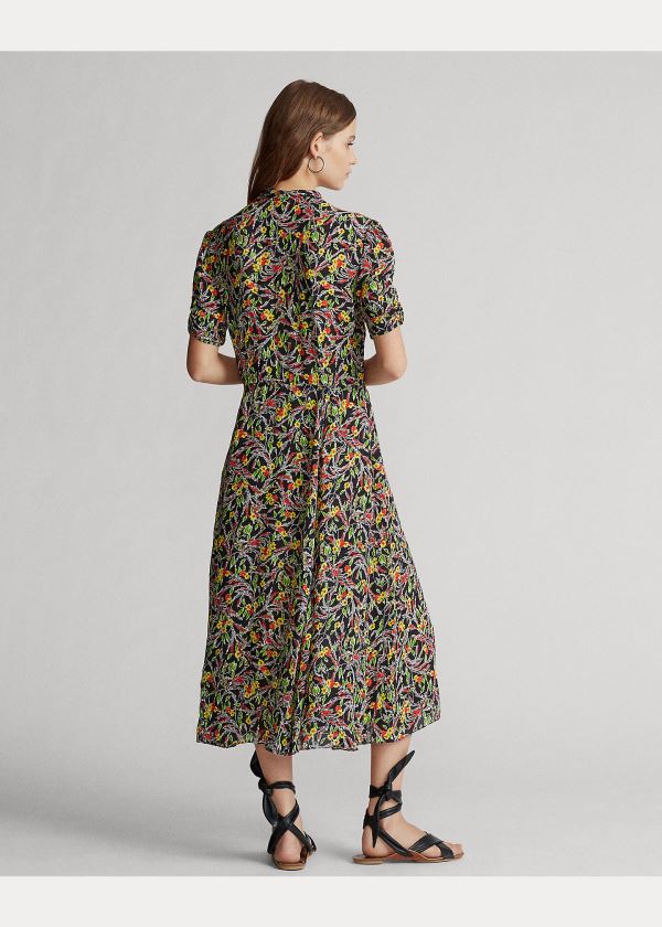 Ralph Lauren Floral Krátké-Sleeve Šaty Viacfarebný | TpKbUJ1X