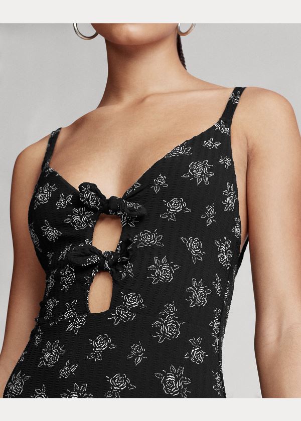 Ralph Lauren Floral One-Piece Swimsuit Černé | JWDyRKQy