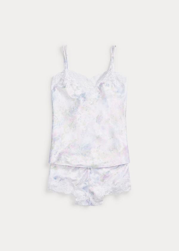 Ralph Lauren Floral Satin Pajama Krátké Set Bílé Viacfarebný | dPzYvfQh