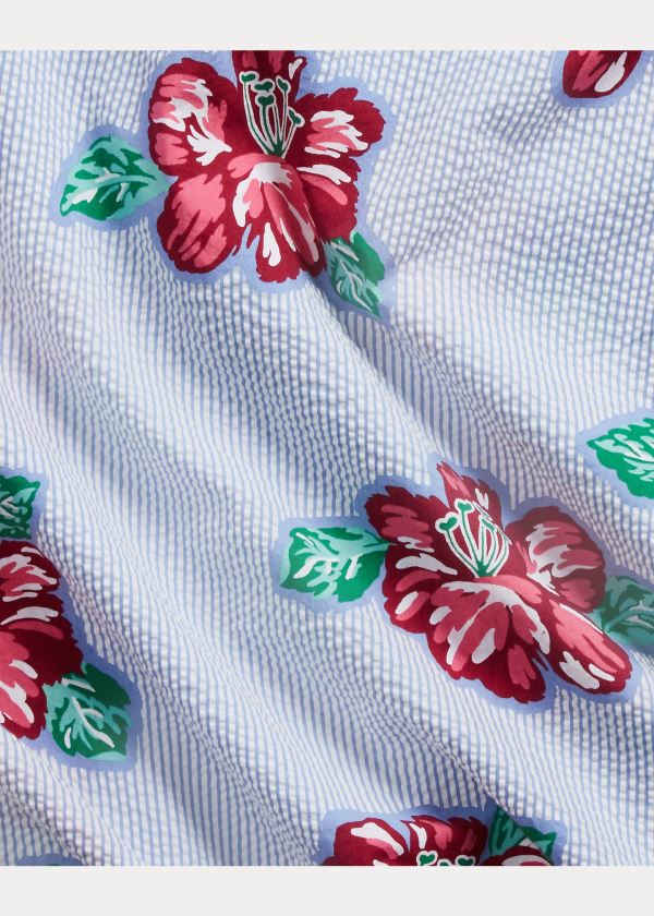 Ralph Lauren Floral Stripe Seersucker Shirt Červené Proužek | d8jKr9Xg