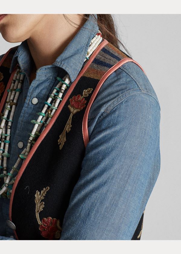 Ralph Lauren Floral Wool-Cashmere Vest Černé | fWujVNnJ