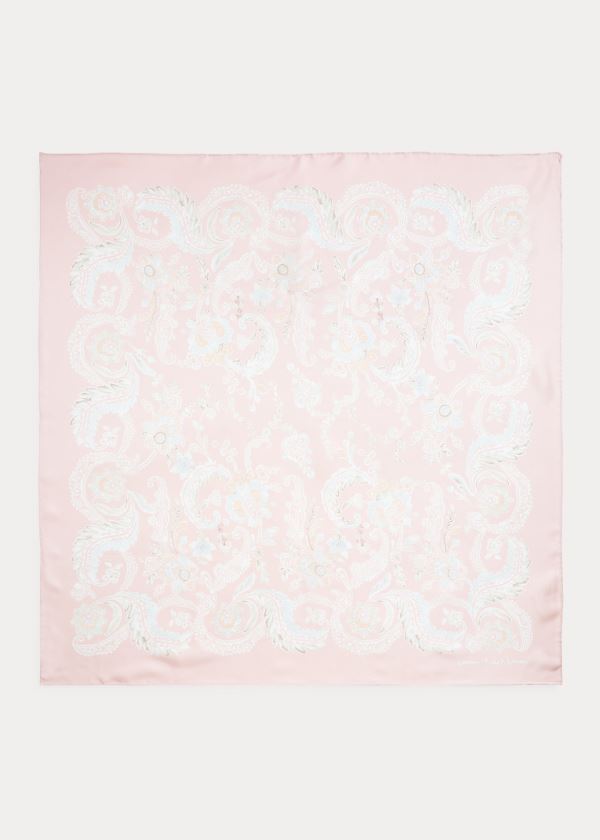 Ralph Lauren Frances Silk Twill Scarf Růžové | zVFJOoir