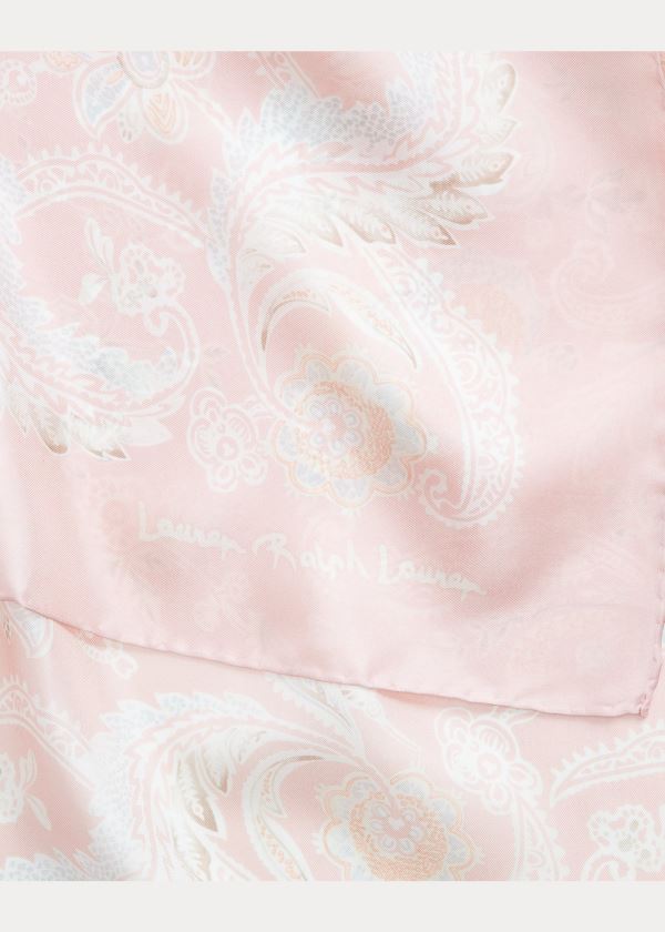 Ralph Lauren Frances Silk Twill Scarf Růžové | zVFJOoir