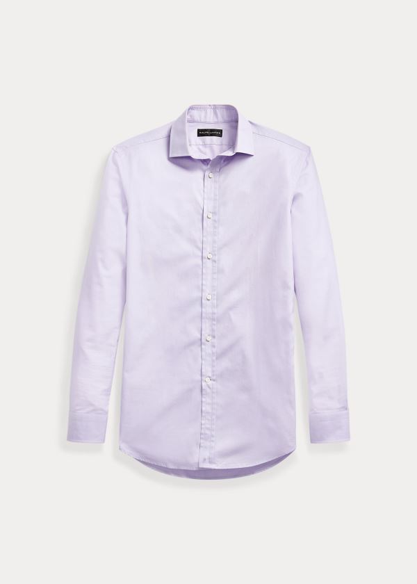 Ralph Lauren French Cuff End-on-End Shirt Fialové | YxbCdHIt