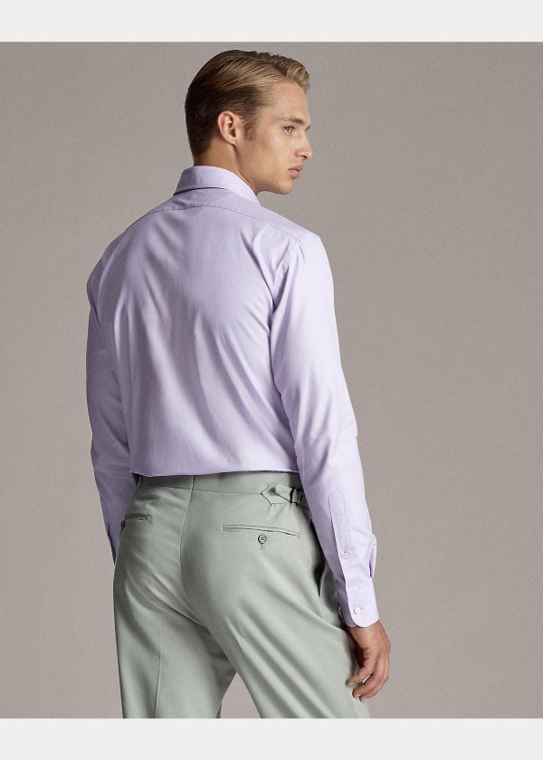 Ralph Lauren French Cuff End-on-End Shirt Fialové | YxbCdHIt