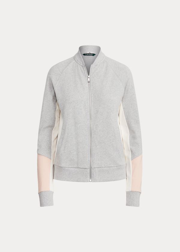 Ralph Lauren French Terry Bavlněné Jacket Šedé Růžové Krém | YKcMfEsg