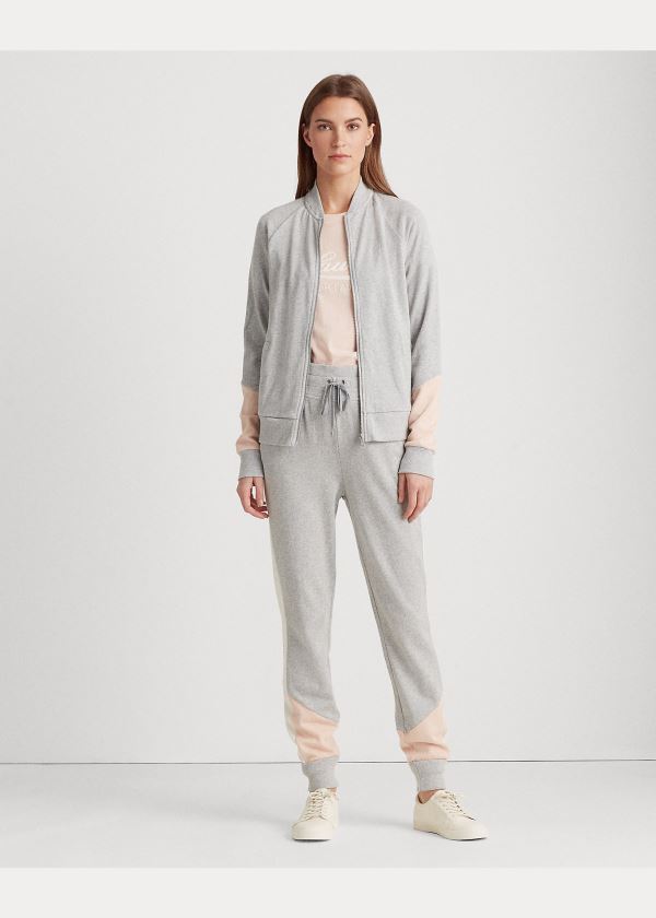 Ralph Lauren French Terry Bavlněné Jacket Šedé Růžové Krém | YKcMfEsg