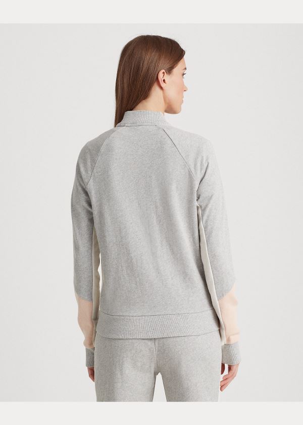 Ralph Lauren French Terry Bavlněné Jacket Šedé Růžové Krém | YKcMfEsg
