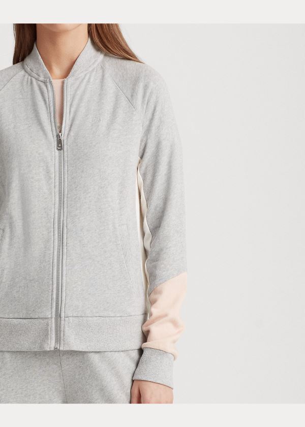 Ralph Lauren French Terry Bavlněné Jacket Šedé Růžové Krém | YKcMfEsg