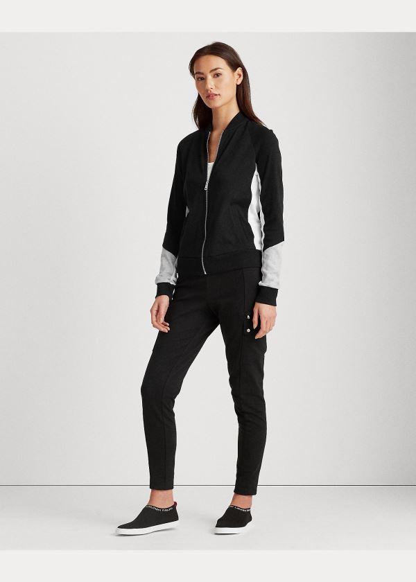 Ralph Lauren French Terry Bavlněné Jacket Černé Šedé Krém | sy5gqam4