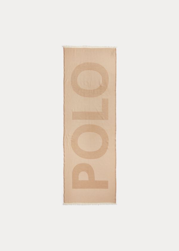 Ralph Lauren Fringe Bavlněné Scarf Béžový | CylojYcA