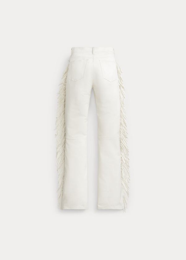 Ralph Lauren Fringe Læder Pant Bílé | vNv575c0