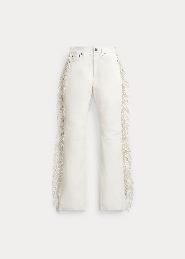 Ralph Lauren Fringe Læder Pant Bílé | vNv575c0